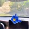 Crochet flower car accessories with bell, amigurumi flower car hanging, Knitted Flower for Interior car accessories, car decor or bag charm product 9